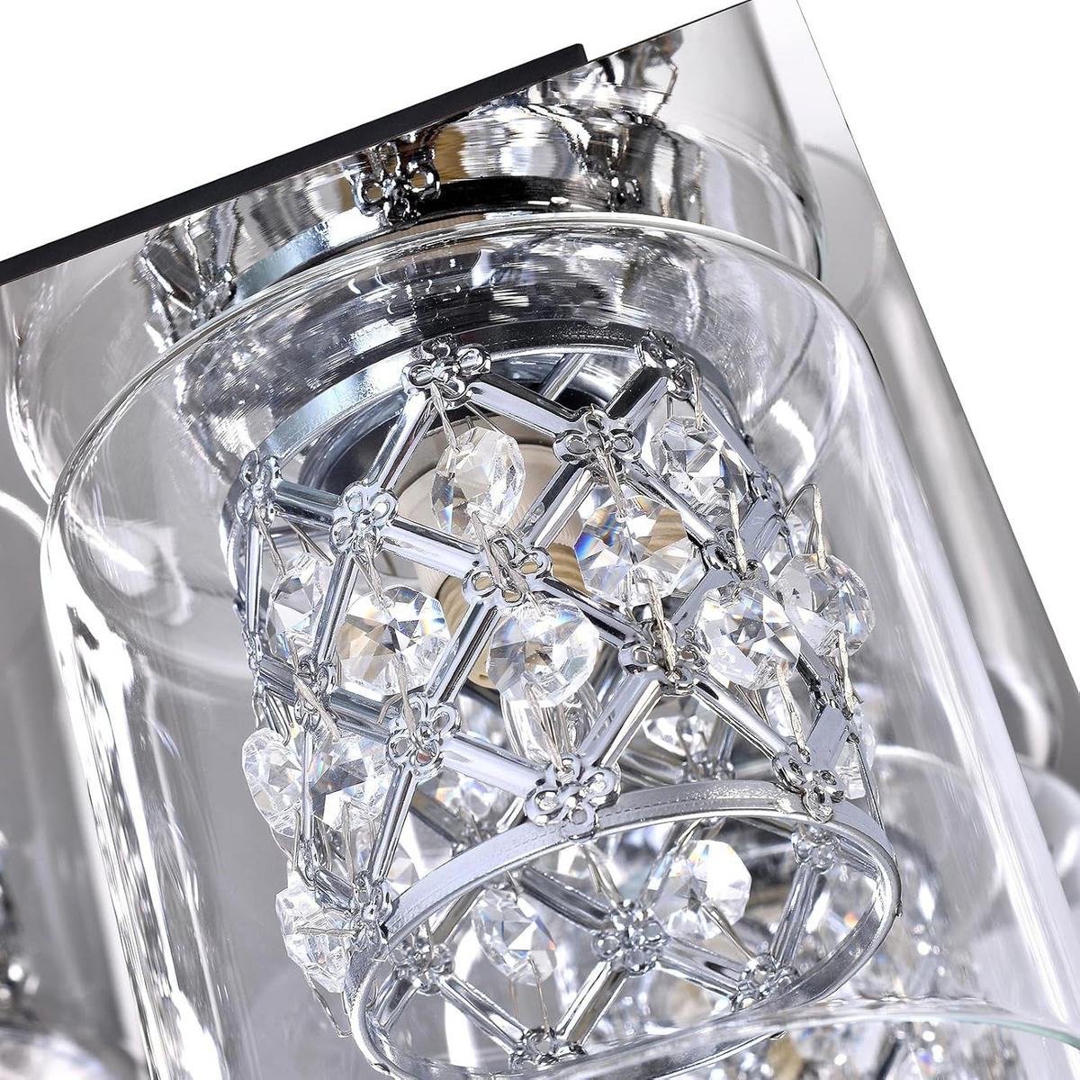 DECKENSTRAHLER Wellisr 30/16/30 cm - Transparent, Glas (30/30/16cm) - ZMH
