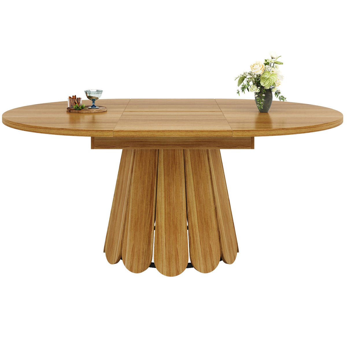 JÍDELNÍ stůl 118/158/76 cm s rozkládací deskou a dekorem dřeva, Hnědá - hnědá, kompozitní dřevo (118/118/76cm) - Redom