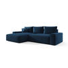 ECKSOFA MONA mit Schlaffunktion POSO 05 Links - Dunkelblau, Textil (175/280cm) - Bedante