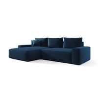 ECKSOFA MONA mit Schlaffunktion POSO 05 Links - Dunkelblau, Textil (175/280cm) - Bedante