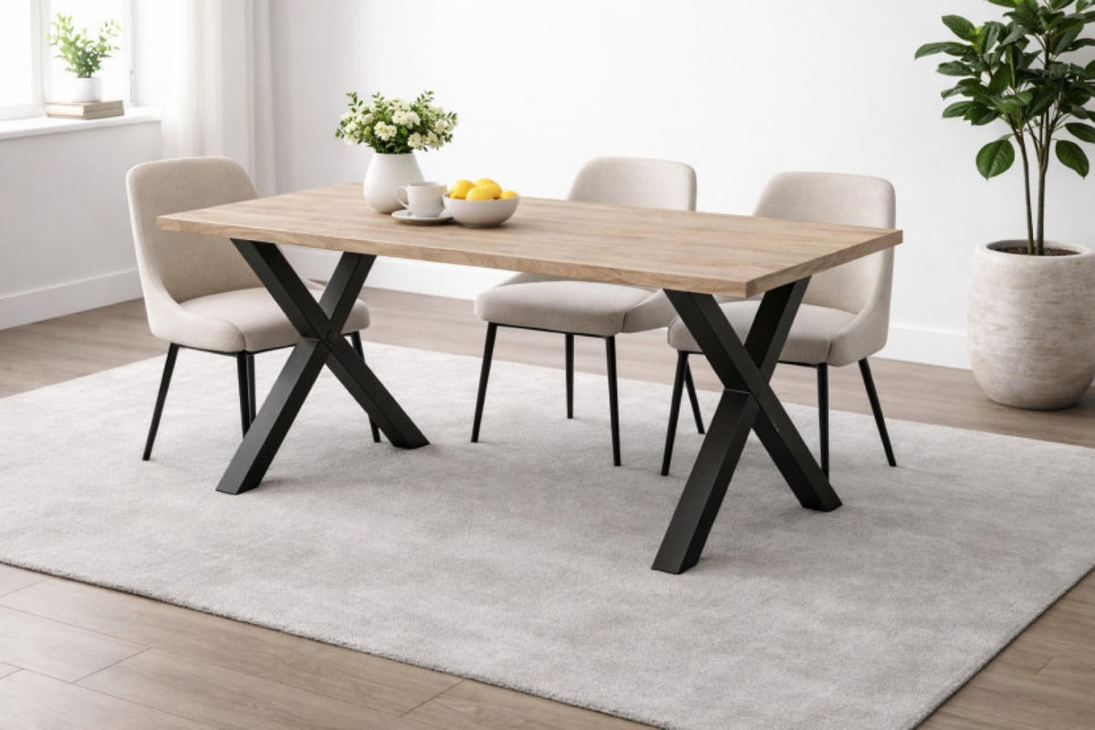 TISCH Schwarz SOFTI X Ausziehbar Sonoma Eiche 140x90/180 cm - Sonoma Eiche, Holzwerkstoff (180/90/75.6cm) - Sepro Meble