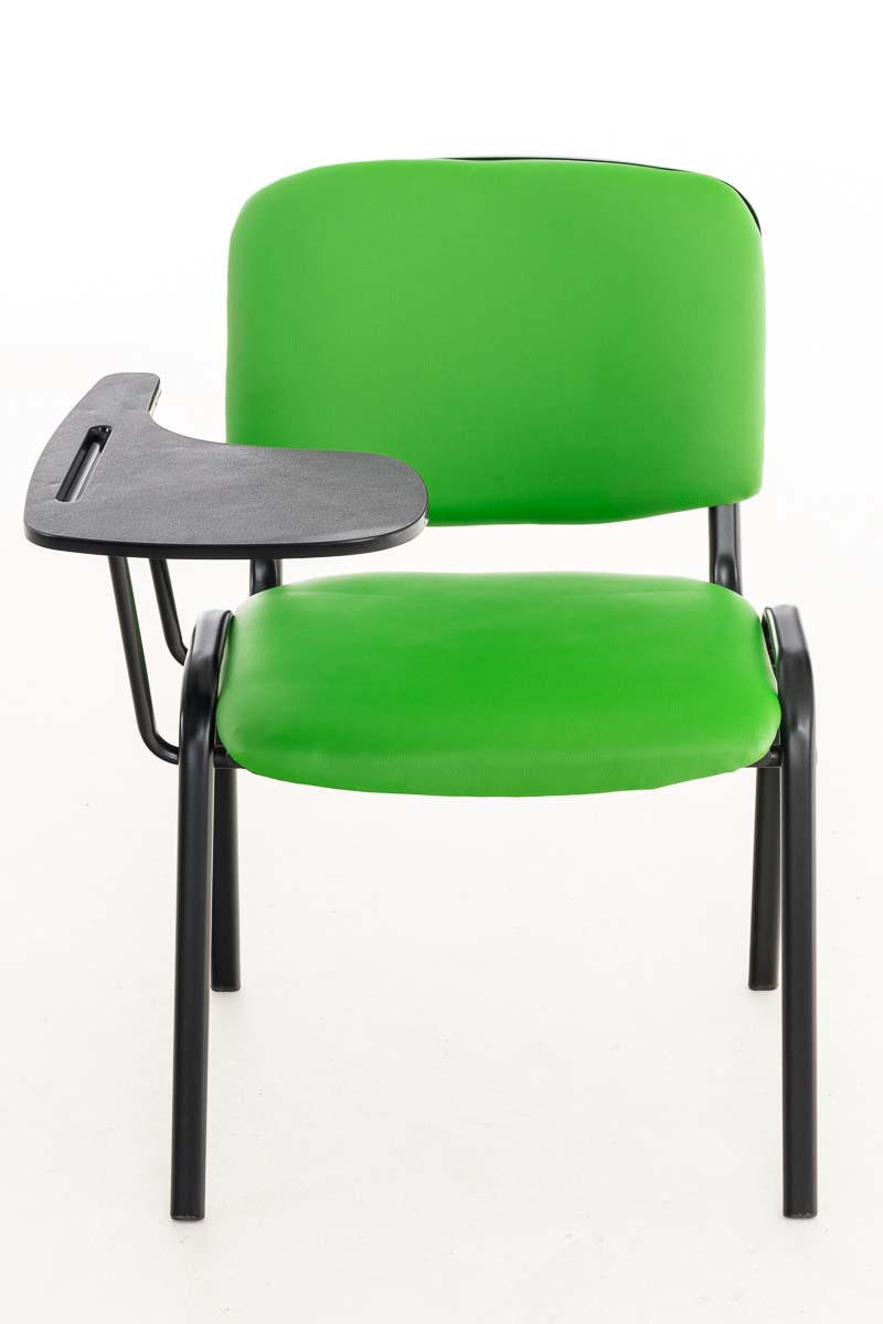 BESUCHERSTUHL Keen mit Klapptisch, Kunstleder mit Gestell Schwarz / Bezug Grün - Schwarz/Grün, Textil/Metall (53/81/53cm) - TPFLiving