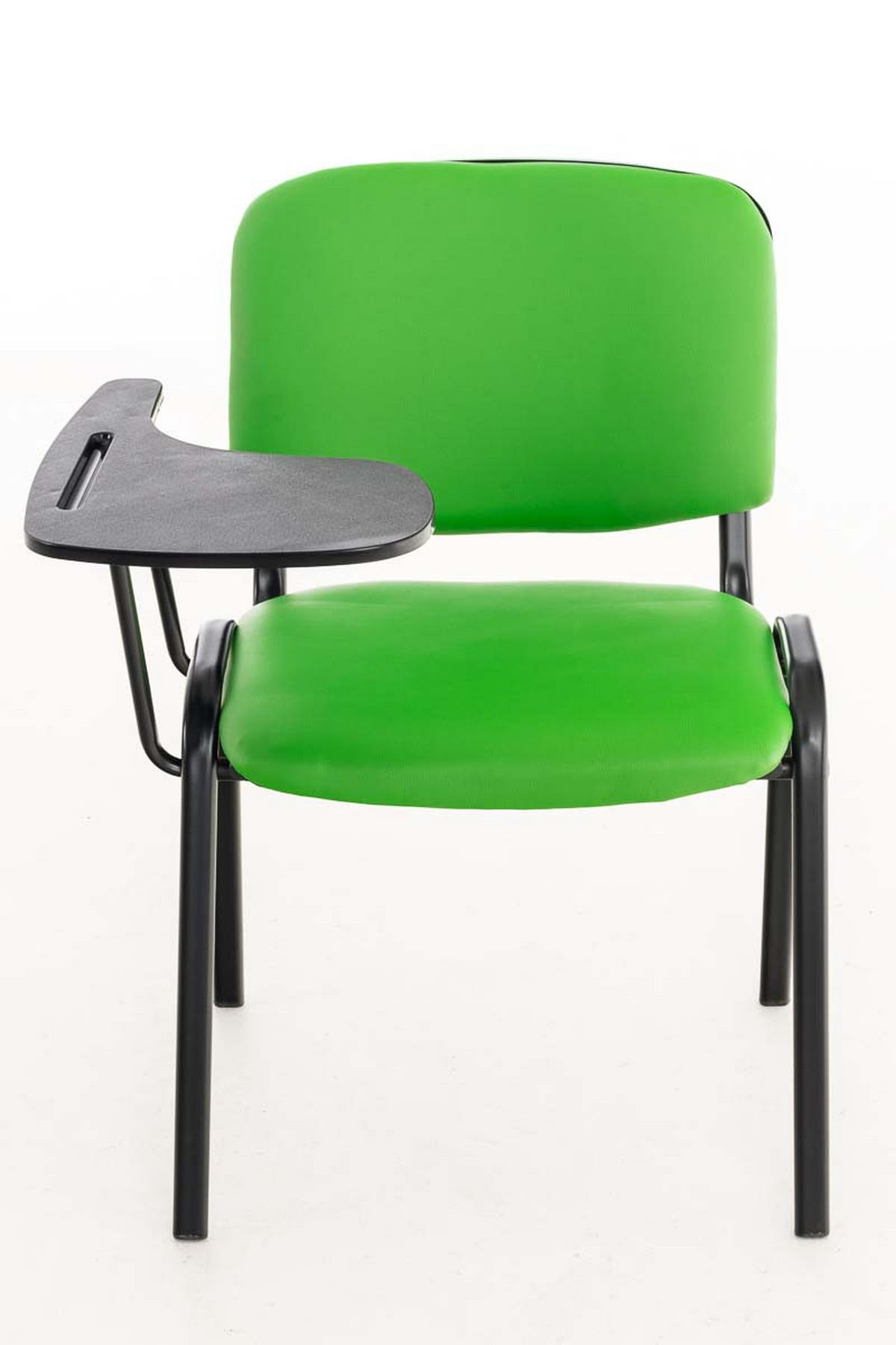 BESUCHERSTUHL Keen mit Klapptisch, Kunstleder mit Gestell Schwarz / Bezug Grün - Schwarz/Grün, Textil/Metall (53/81/53cm) - TPFLiving