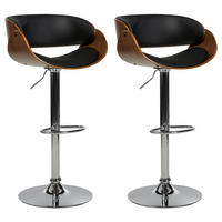 BARSTUHL 2er-Set Kunstleder drehbar SchwarzBaku - Schwarz, Kunststoff (53/85/45cm) - Beliani
