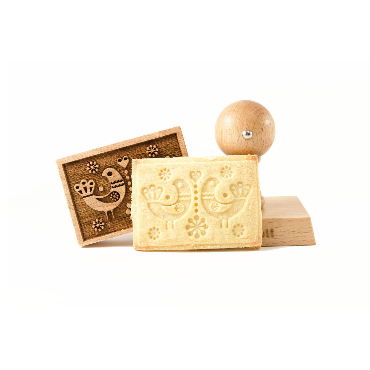 KEKSSTEMPEL Folk Tauben, 70x50 mm, Buchenholz - Braun, Holz (7/7/5cm) - Folkroll