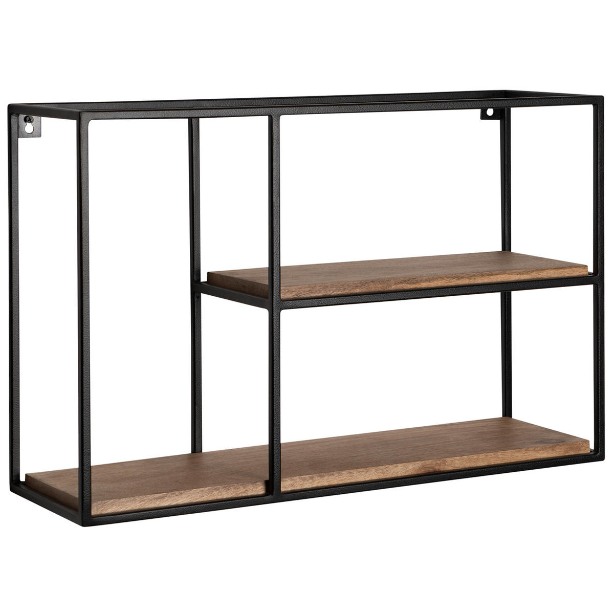 WANDREGAL Mango Massivholz Industrial Stil 60x40x18 cm - Beige/Schwarz, Holz/Metall (60/40/18cm) - KADIMA DESIGN