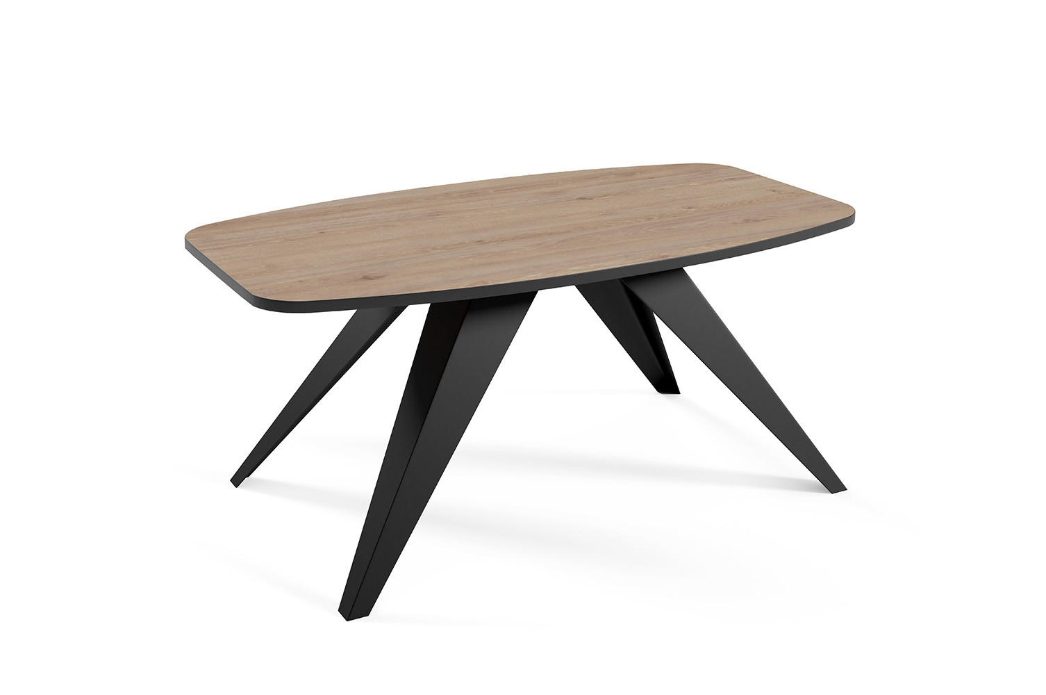 COUCHTISCH Luna Davos Eiche Trüffelbraun / Schwarz 120 / 60 / 48cm - Trüffeleichefarben/Schwarz, Holz/Holzwerkstoff (60/120/48cm) - Feldmann-Wohnen