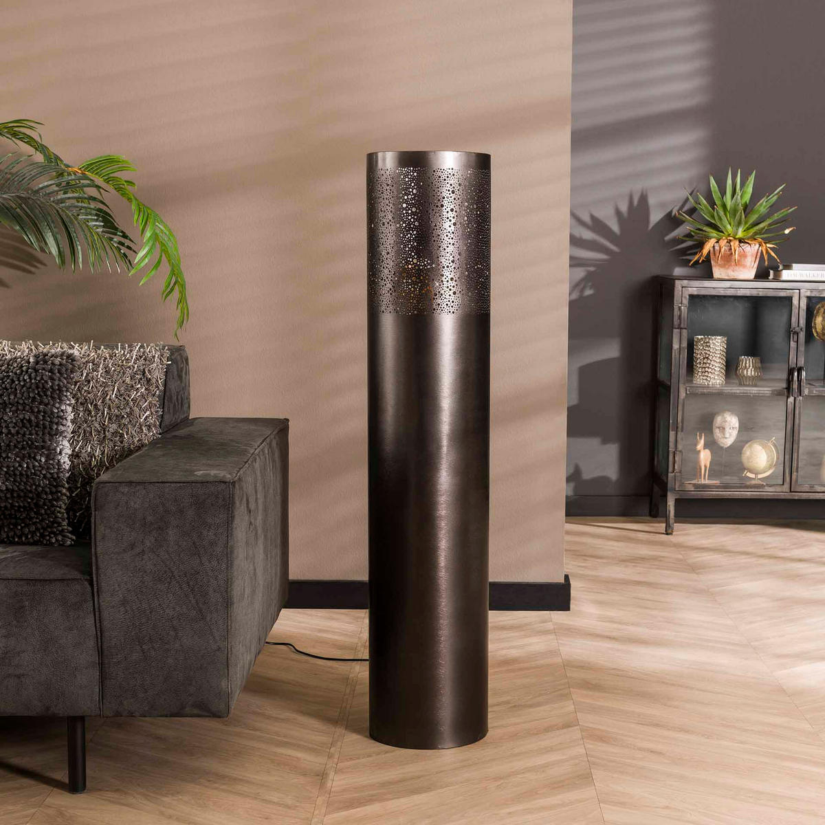 STEHLEUCHTE Cyli Schwarz 25/25/120 cm - Schwarz, Metall (25/25/120cm) - Hoyz Collection