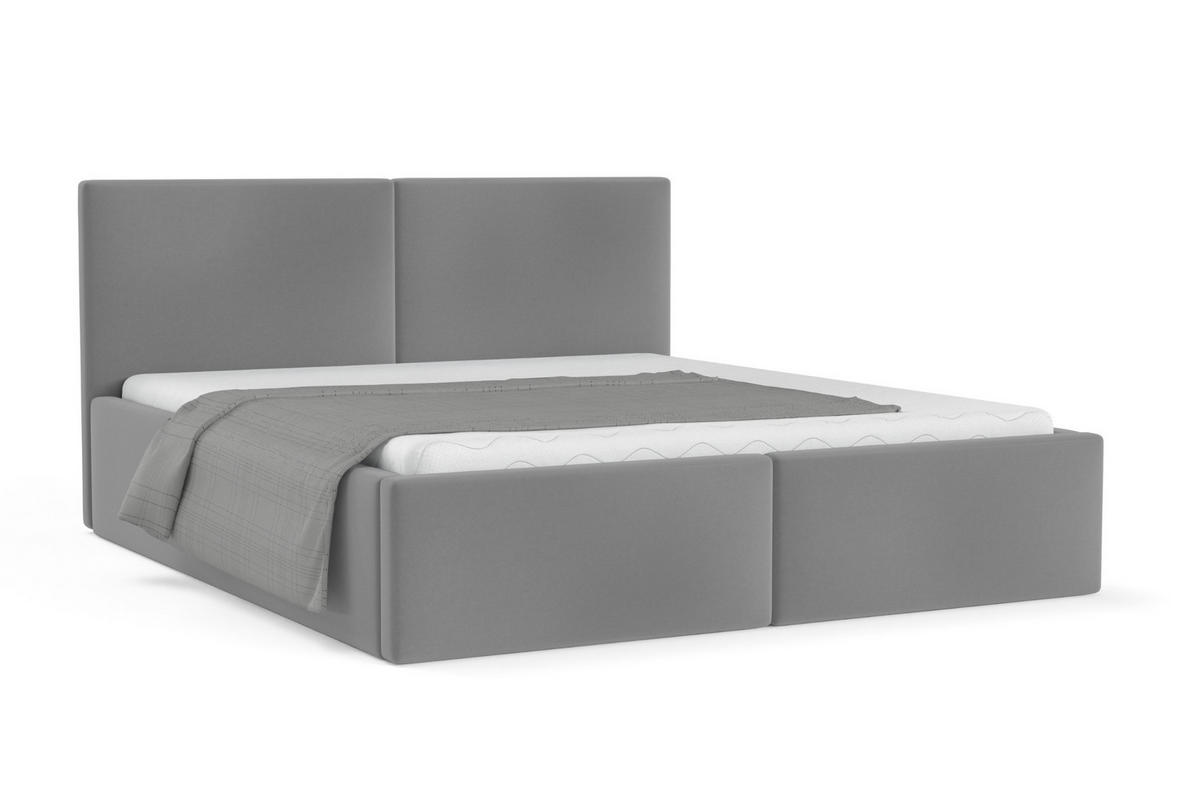 POLSTERBETT BEN 160/200 in Velours Grau - Grau, Holz/Holzwerkstoff (160/200cm) - Deine Möbel 24