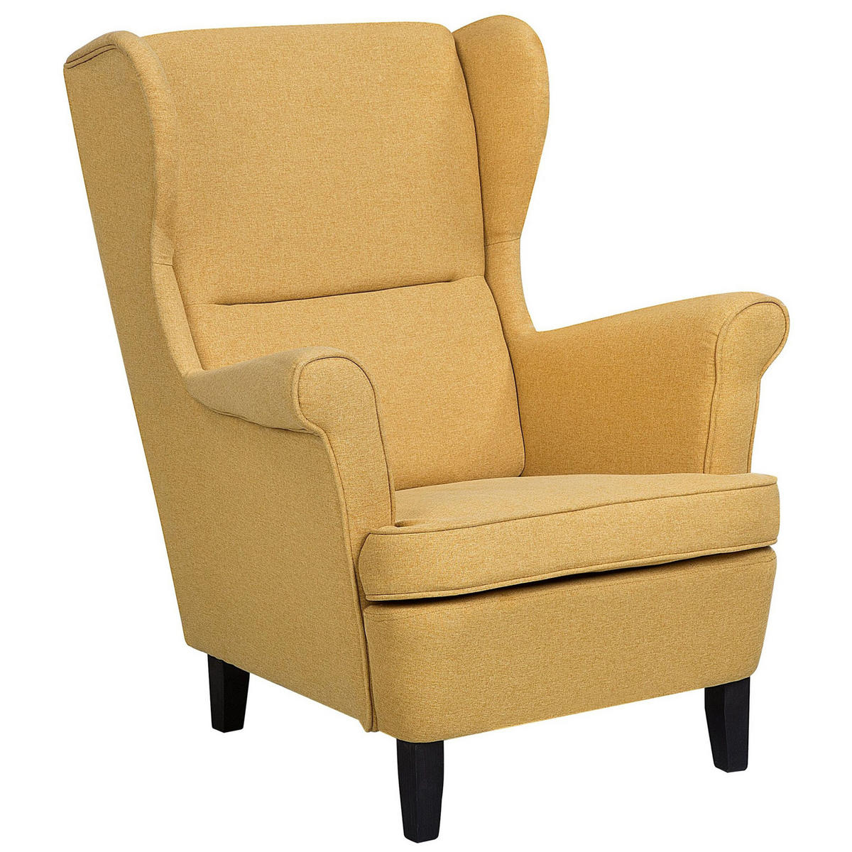 SESSEL Polsterbezug Gelb Abson - Gelb, Holz/Textil (74/102/63cm) - Beliani