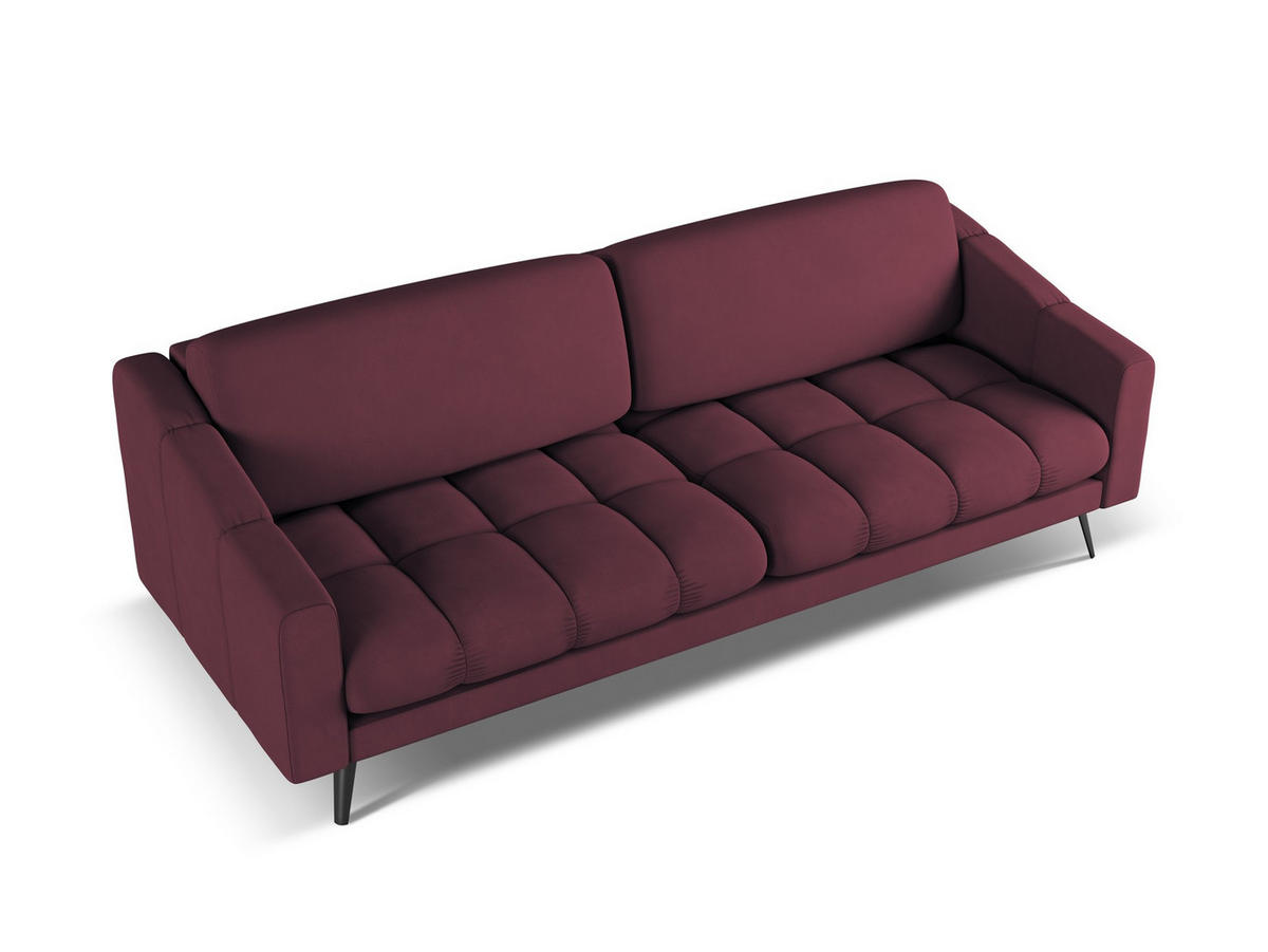 ECKSOFA mit Schlaffunktion Samt Stoff Grau - Dunkelgrau/Schwarz, Textil/Metall (162/242cm) - Makamii