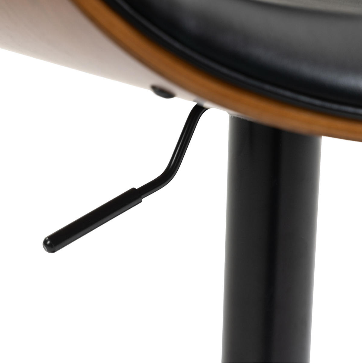 BARHOCKER drehbar höhenverstellbar 2er-Set PU-Leder Schwarz - Schwarz, Metall (50/93/51cm) - Meubliv