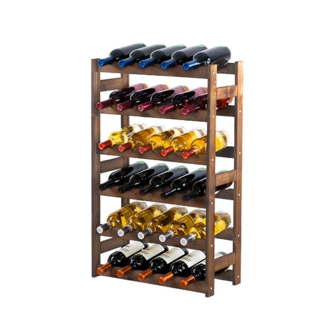 WEINREGAL Pinotwine 86x53x25 cm 30 Flaschen Massives Kiefernholz Braun Geölt - Braun, Holz (53/86/25cm) - PROREGAL