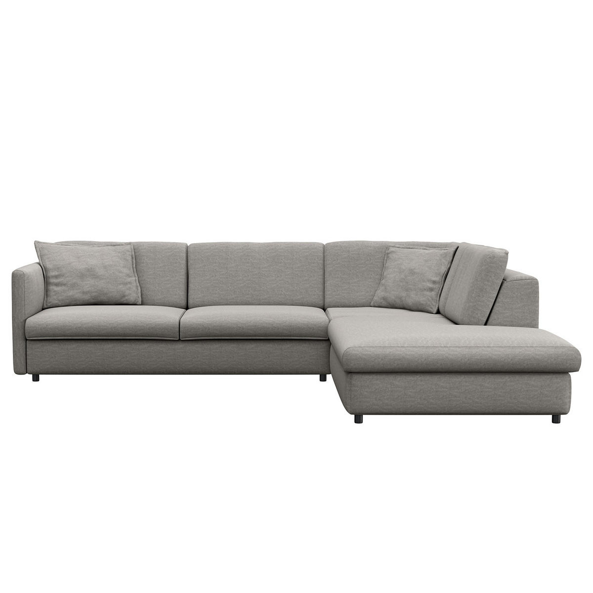 ECKSOFA mit Ottomane - Schwarz/Grau, Kunststoff/Textil (328/272cm) - home24