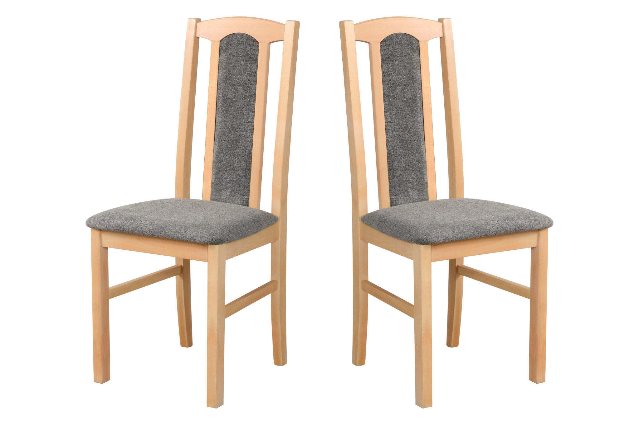 ESSZIMMERSTUHL - 2er-Set Bos 7 grandson aston 6 - Eichefarben/Graubraun, Holz (43/95/40cm) - Leaf Design