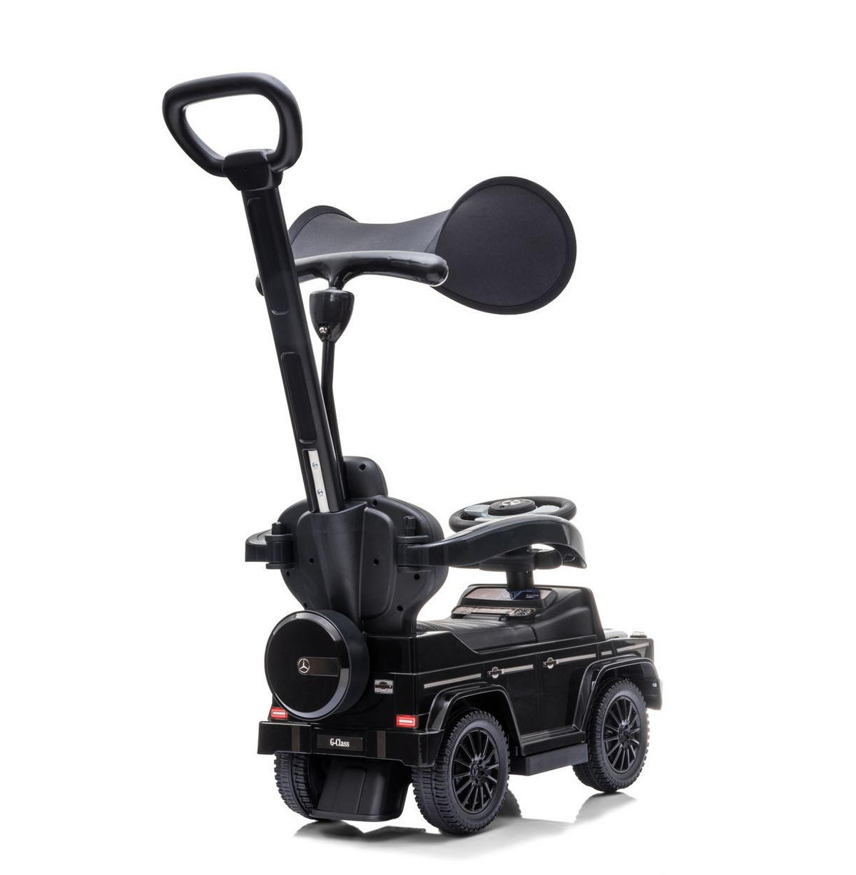 RUTSCHER Mercedes Benz G350D schwarz Sonnendach, Schiebestange, Musik - Schwarz, Kunststoff (86/40/95cm) - Lorelli