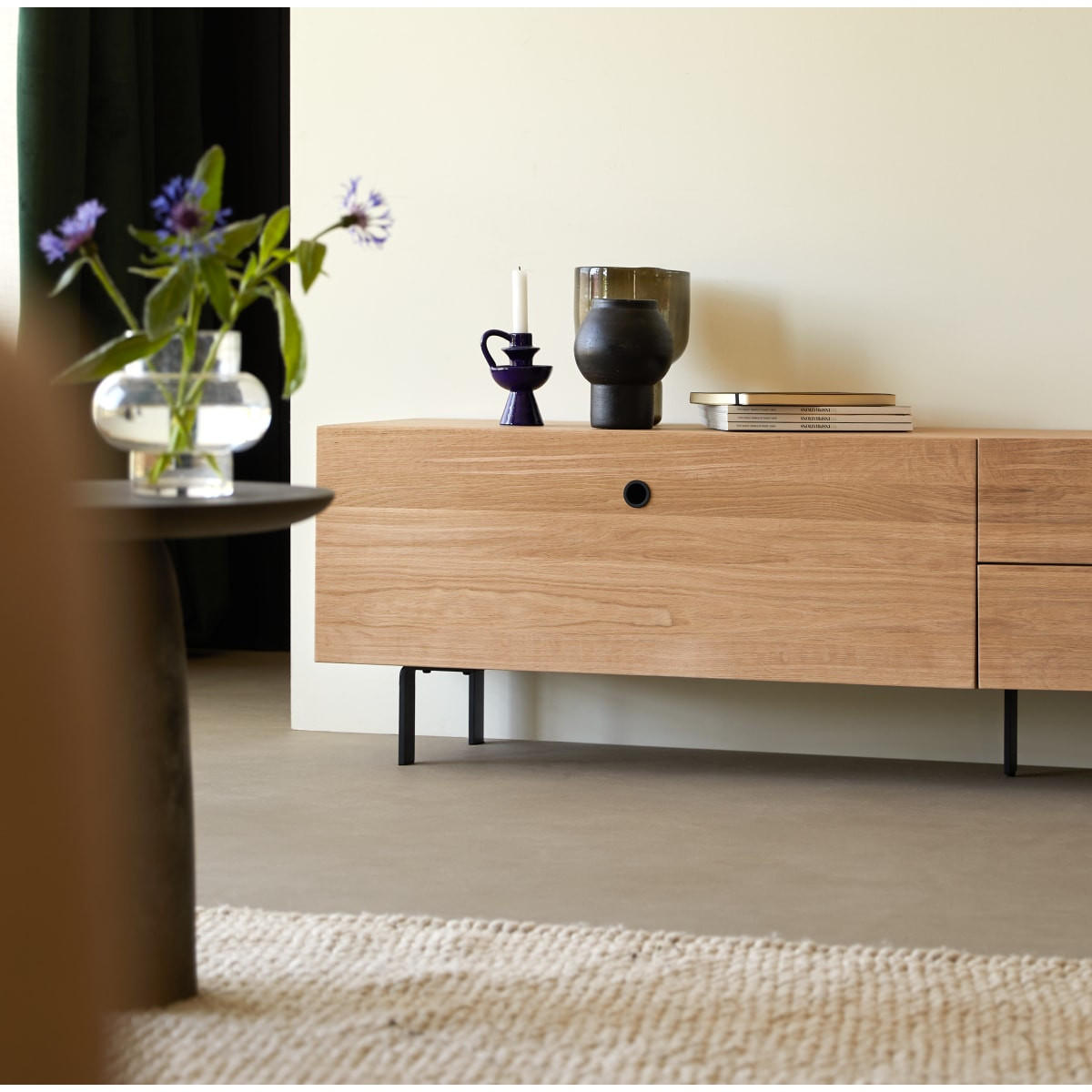 TV-SCHRANK Jeanne Natur aus Eiche - Naturfarben, Holz (200/50/40cm) - Tikamoon
