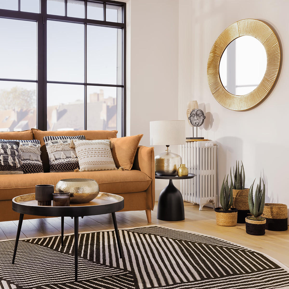 SPIEGEL mit goldenem Metallrahmen Milda 90/90/2,5 cm - Goldfarben, Metall (90/2.5/90cm) - Atmosphera Createur d´interieur