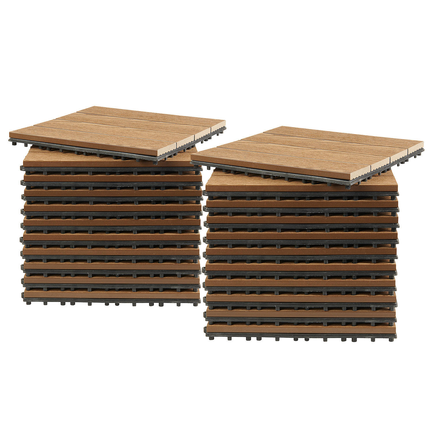 TERRASSENFLIESE - 11er-Set - Hellbraun, Kunststoff (30/30/2.4cm) - home24