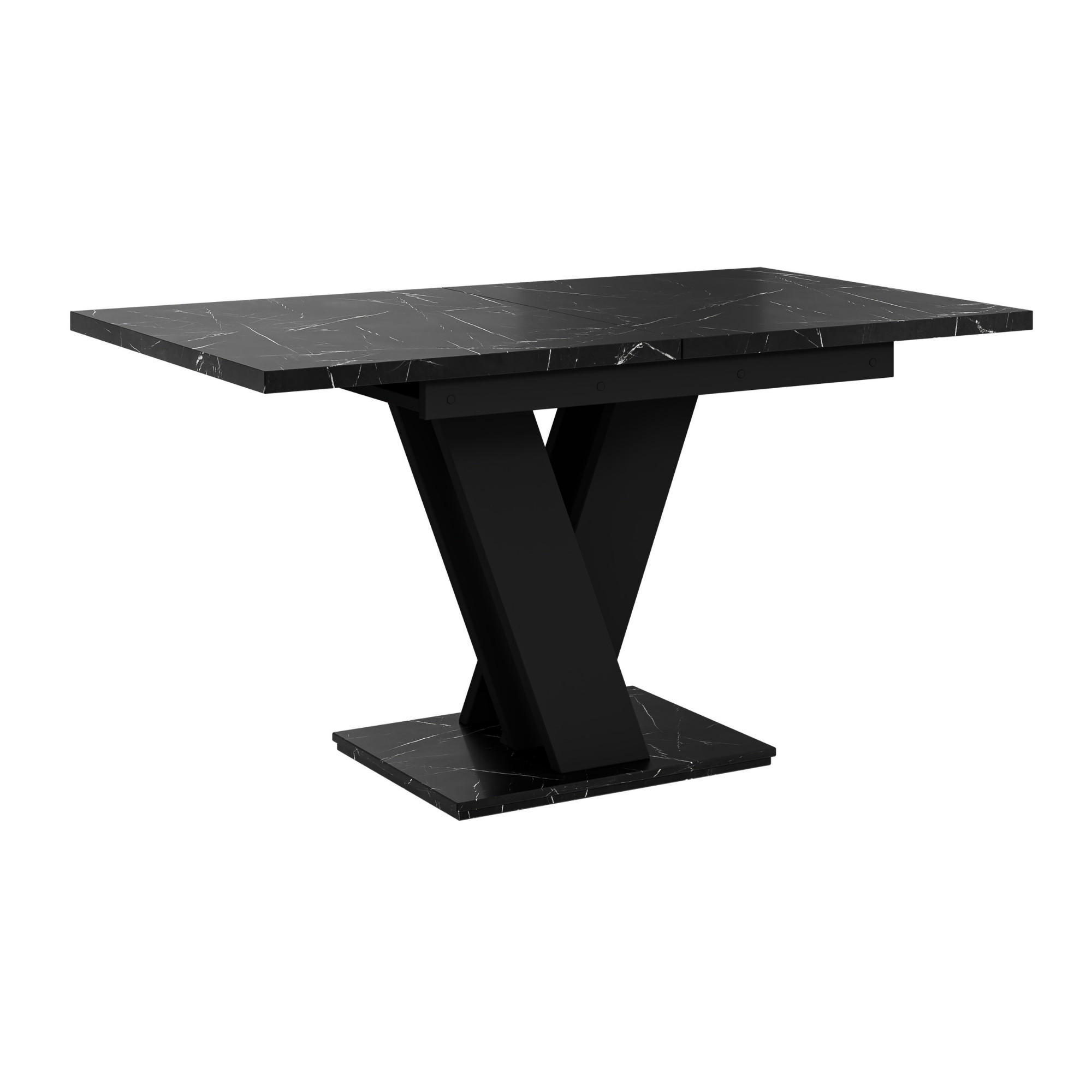 ESSTISCH Royal Schwarz Marmoptik Ausziehbar 120 - 160 cm - Schwarz, Holzwerkstoff (120/80/75cm) - PROSPERO