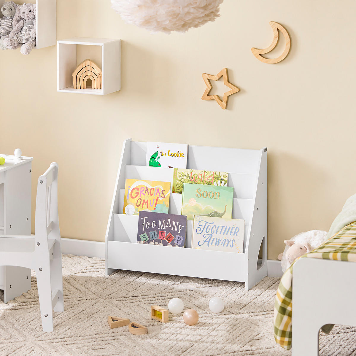 KINDER BüCHERREGAL Weiß - Weiß, Holzwerkstoff (70/60/30cm) - SoBuy