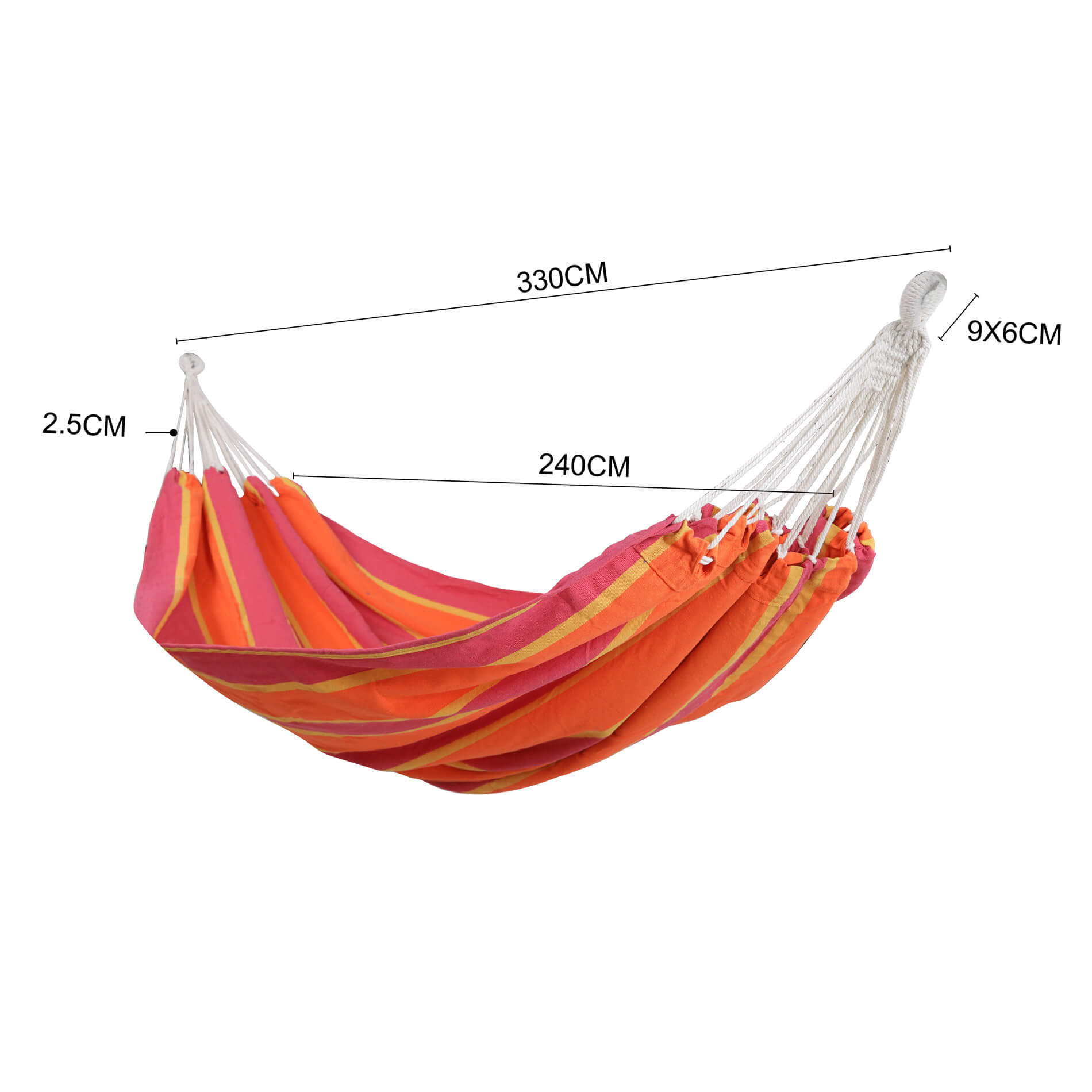 HÄNGEMATTE Mehrfarbig 330/160/1 cm - Multicolor, Textil (330/1/150cm) - Mobili Rebecca