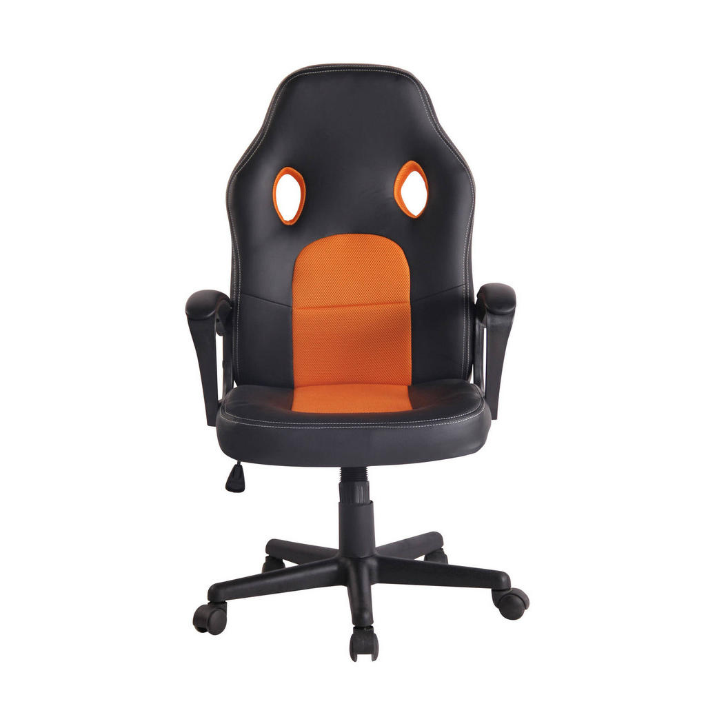 Thumbnail - TPFLiving Bürostuhl, Orange, Textil, 61x115x59 cm, Arbeitszimmer, Bürostühle, Drehstühle