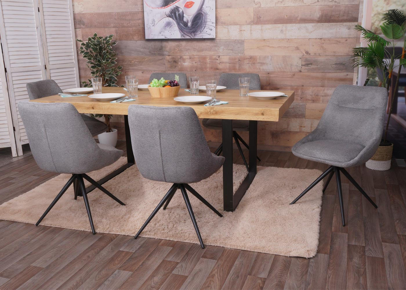 ESSZIMMERSTUHL Grau 6er-Set - Grau, Textil (51/86/60cm) - MCW