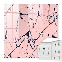 SCHLÜSSELBOX Weiß 30x30 cm – Türöffnung nach rechts - Marmormosaik - Pink, Metall (30/30/5cm) - TULUP