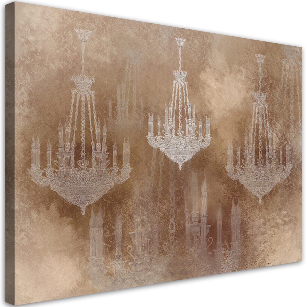 WANDBILD kronleuchter - Orange, Textil (60/40cm) - Feeby