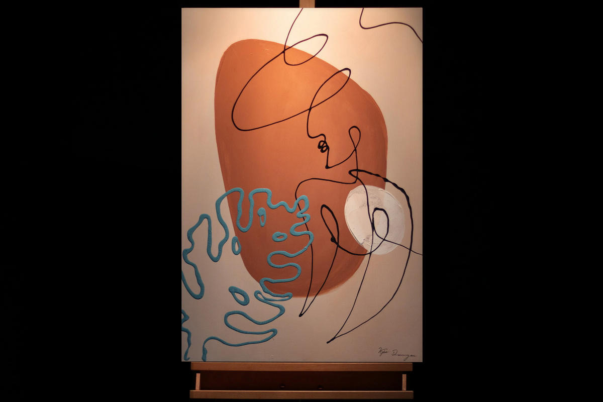 ACRYLBILD HANDGEMALT 60/90 cm - Pink/Beige, Holz/Textil (60/90cm) - KUNSTLOFT