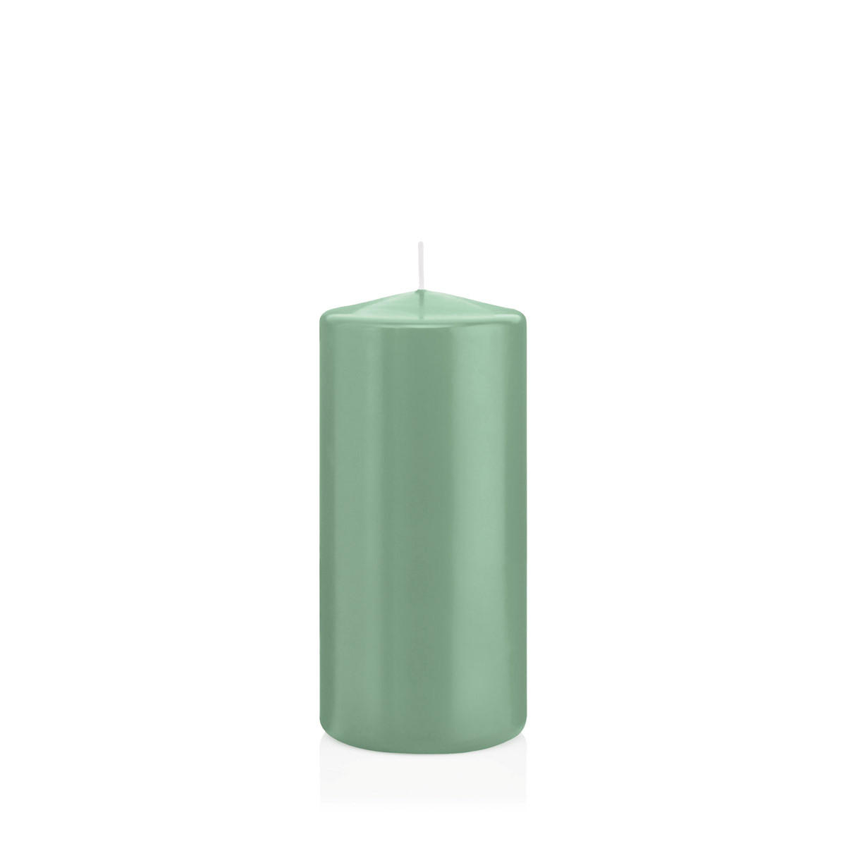 STUMPENKERZEN Reseda Ø 68 x 150 mm, 12 Stück - Eukalyptusholzfarben, Paraffin (7/15cm) - Wiedemann Kerzen