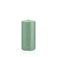 STUMPENKERZEN Reseda Ø 68 x 150 mm, 12 Stück - Eukalyptusholzfarben, Paraffin (7/15cm) - Wiedemann Kerzen