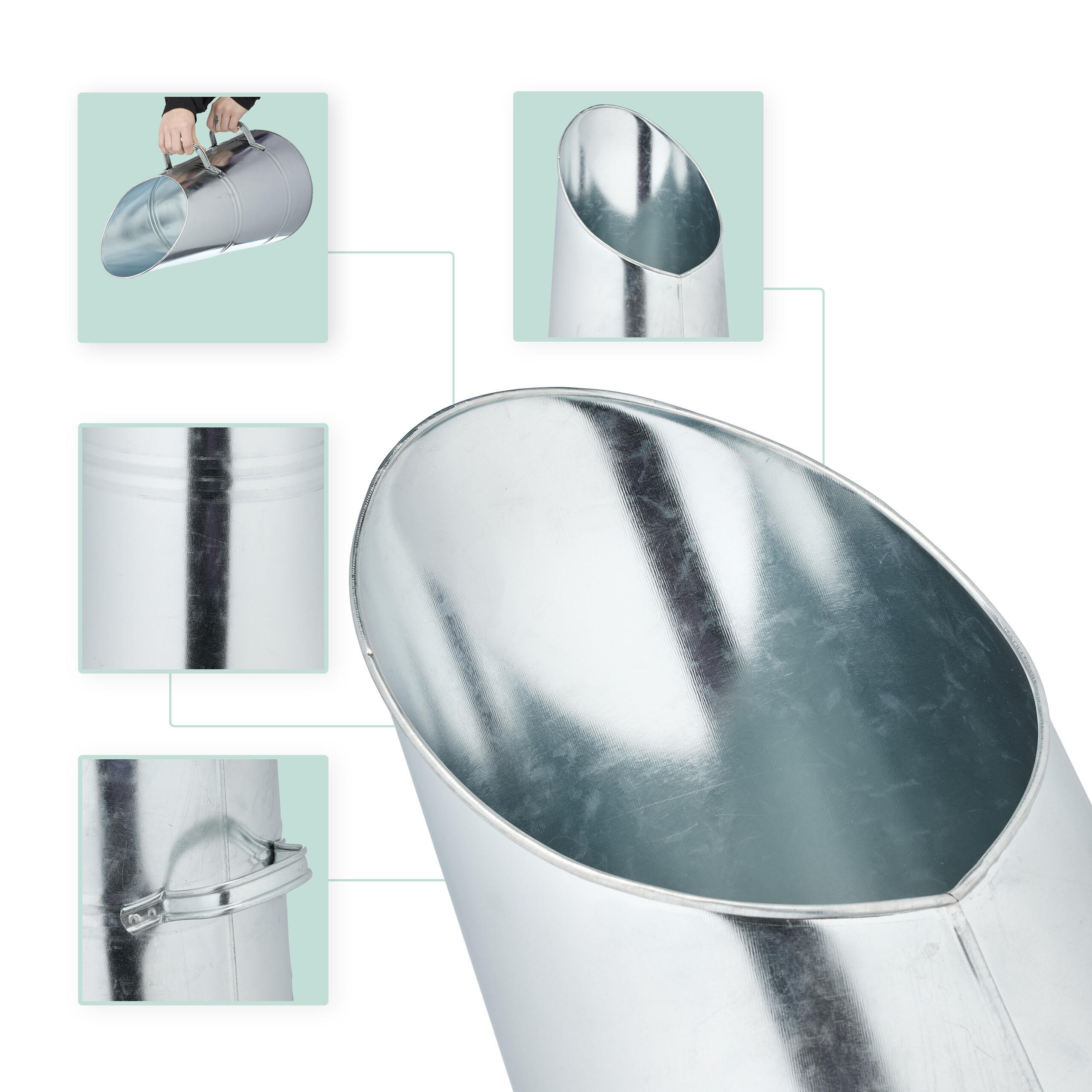 KOHLENSCHÜTTE - Silberfarben, Metall (25/25/58cm) - Relaxdays