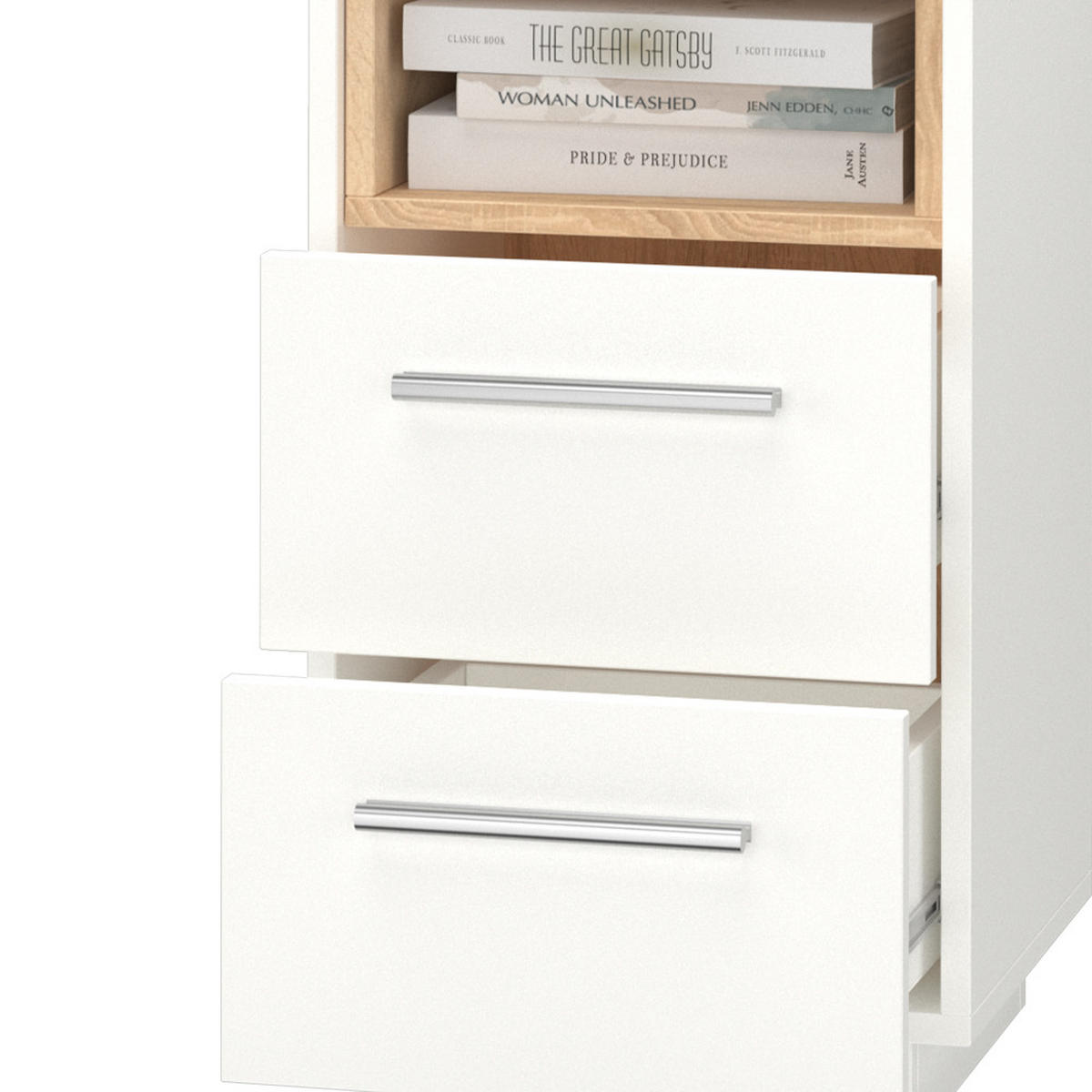 NACHTTISCH Beatrice Weiß 36 x 68 cm - Weiß, Holzwerkstoff (36/68/36cm) - Vicco