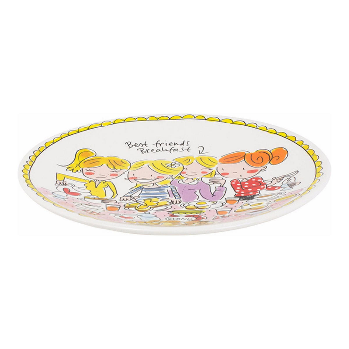 FRÜHSTÜCKSTELLER Mädchen in Bunt - 22cm - Multicolor, Keramik (21.8/21.8/2.5cm) - Blond Amsterdam