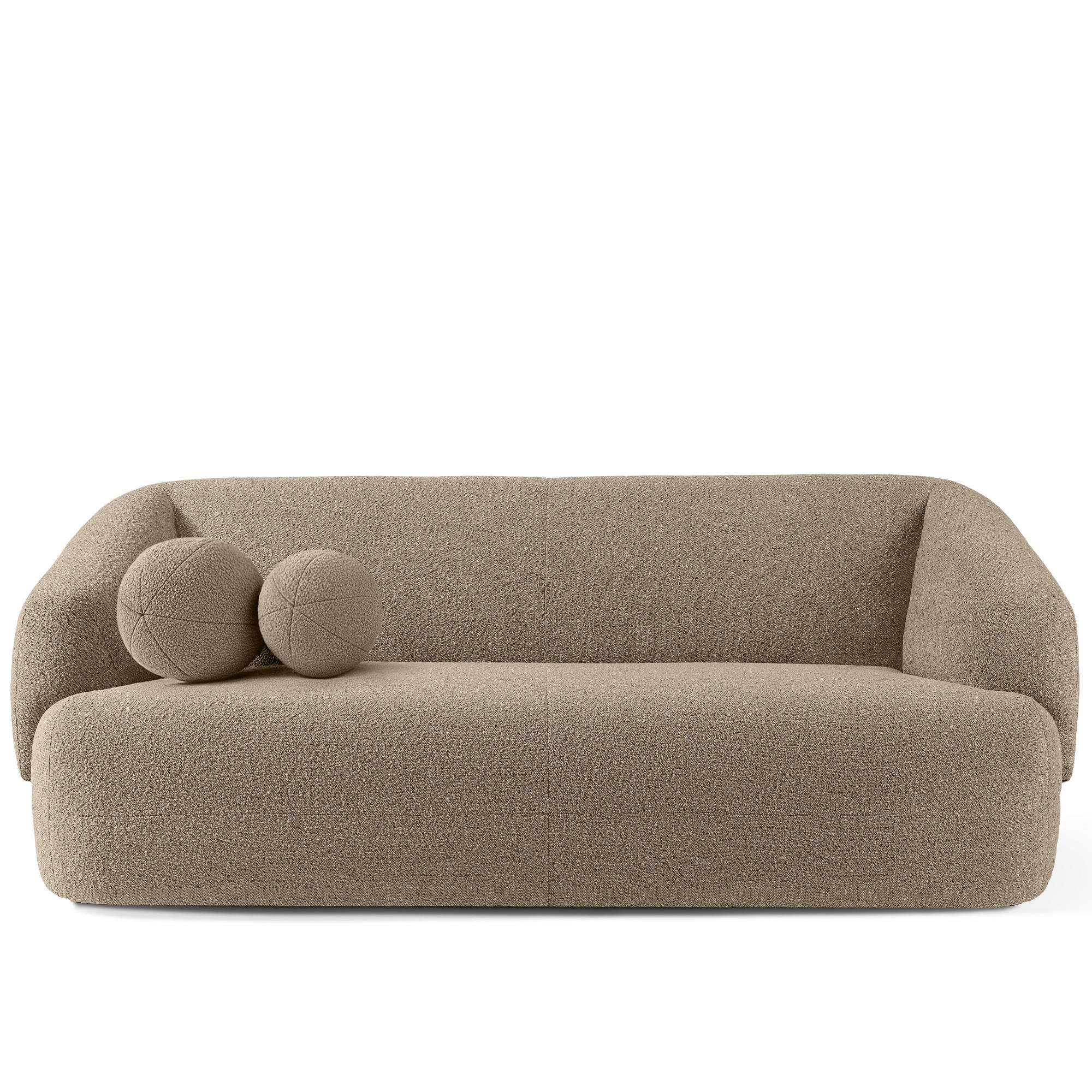 EINZELSOFA VIRA, Beige, Bouclé - Beige/Schwarz, Holz/Holzwerkstoff (210/84/100cm) - KONSIMO®