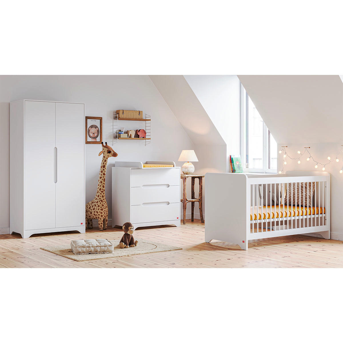 OMARA 2 vrati Ova Bela - bela, leseni material (88.5/179.5/52cm) - Petits-meubles