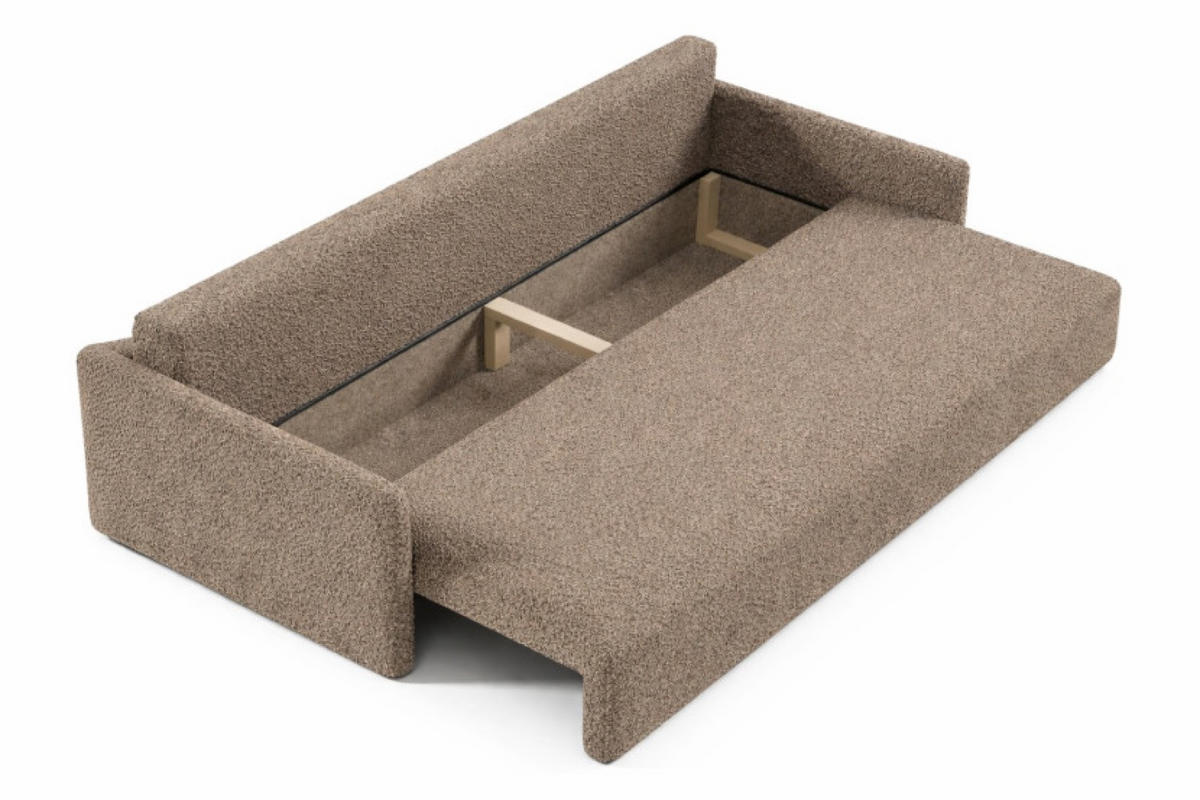 SOFA Dunkelbeige SISI Mit Schlaffunktion - Beige/Braun, Textil (207/90/87cm) - Sepro Meble