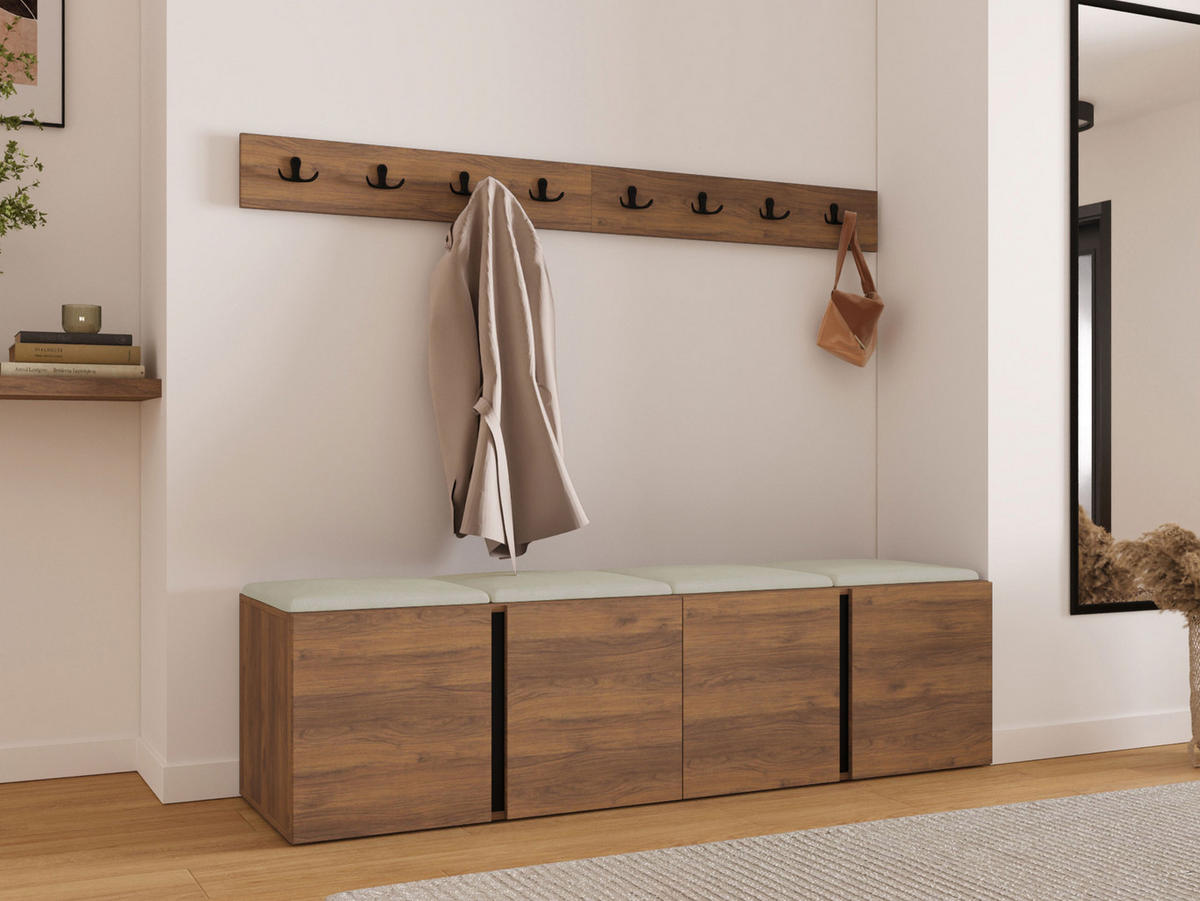 MOBILIER PENTRU HOL Orion VII - bej/culoare lemn de nuc, material plastic/compozit lemnos (168/42/46cm) - MIRJAN24