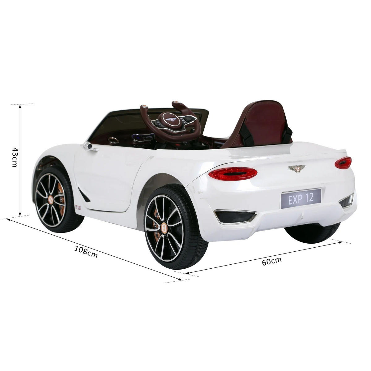 ELEKTROAUTO Burghard Weiss 108/60/43 cm - Weiß, Kunststoff (43/108/60cm) - Jamb