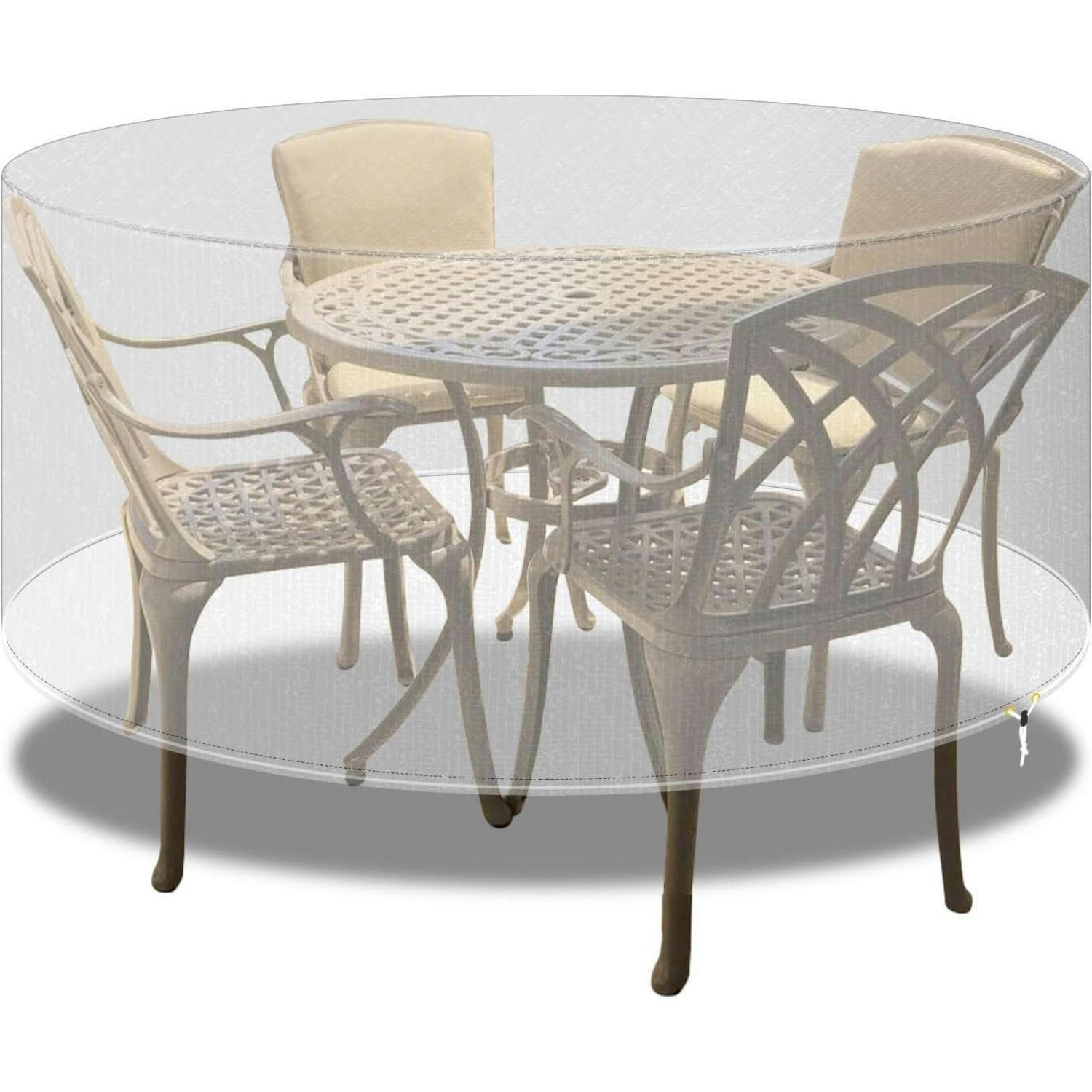 ABDECKHAUBE für Gartenmöbel Set rund 102 x 71 cm - Transparent, Kunststoff (102/71/102cm)