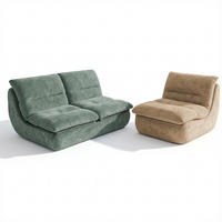 SITZGARNITUR Nuvia Sofa und Sessel Salbei und Sand - Sandfarben/Salbeigrün, Textil (160/73/100cm) - COCO Living