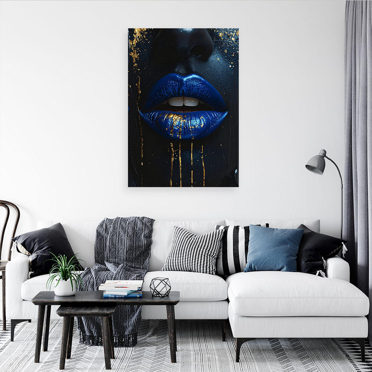 LEINWANDBILD Menschen & Charaktere 80x120cm - Blau, Textil (80/120cm) - Feeby