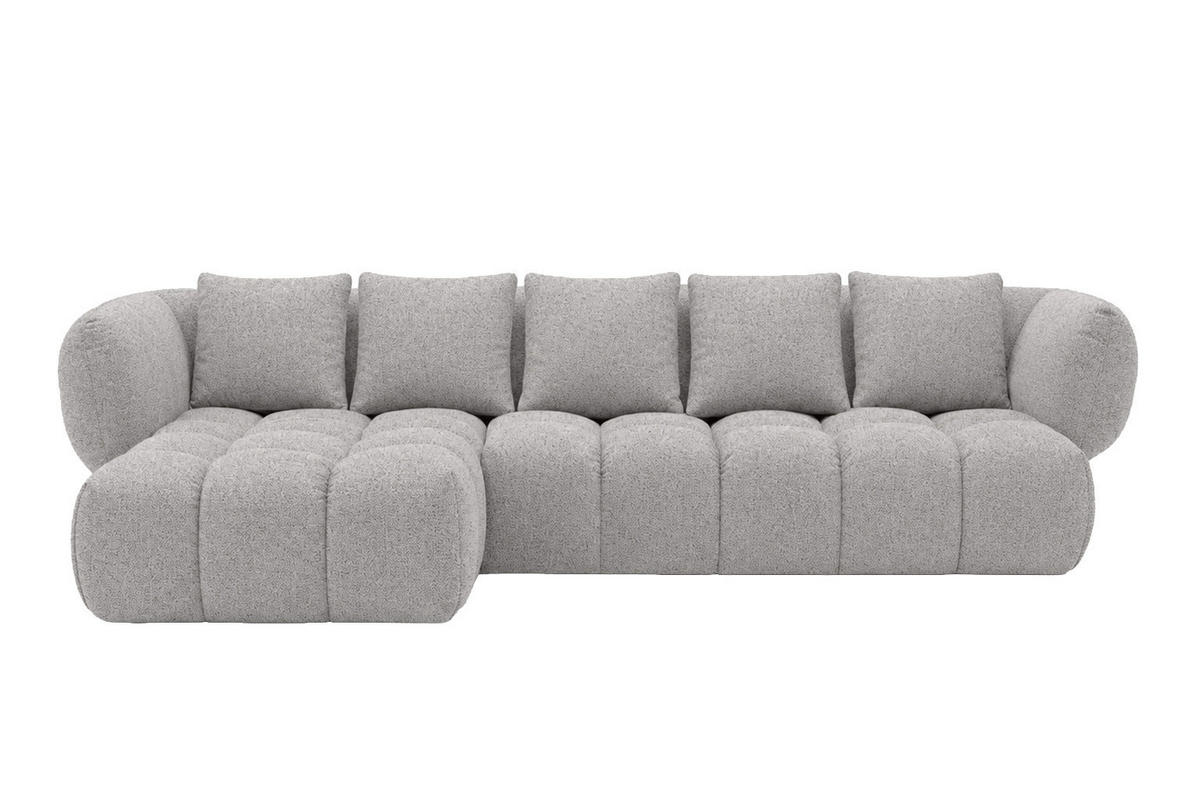 ROHOVÁ SEDAČKA ve tvaru L, žinylková tkanina Puente, Béžová, Levá strana, SEVIO L - béžová, dřevo (242/175cm) - Kaiser Möbel