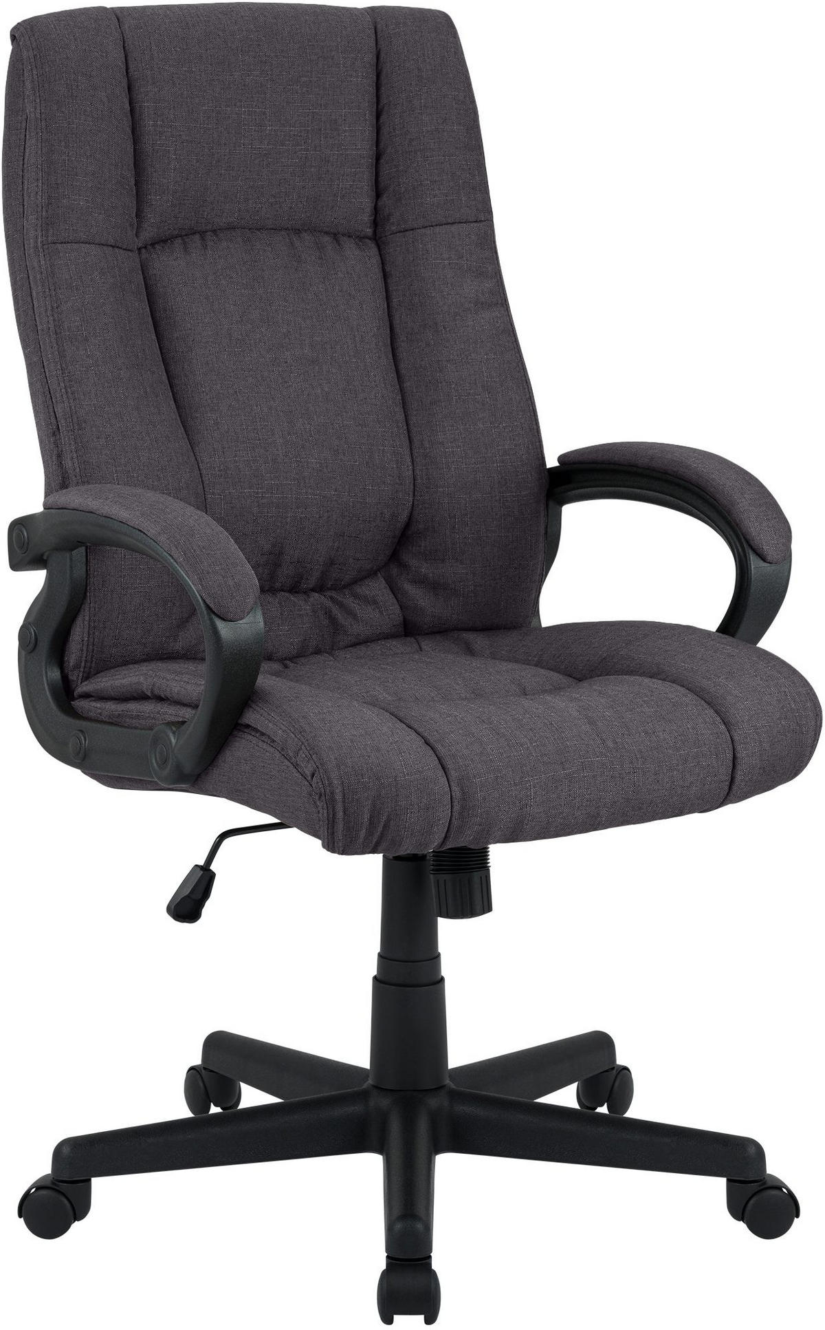 DREHSTUHL Stoff Schwarz - Schwarz, Kunststoff/Textil (66/106/70cm) - CLP