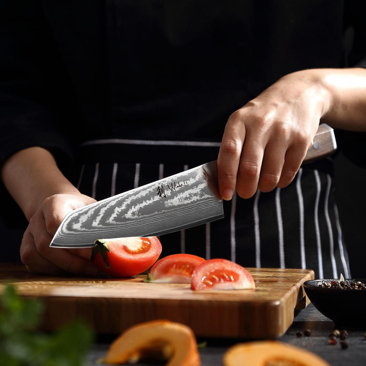 KIRITSUKEMESSER 18 cm - Nussbaumfarben, Holz/Metall (31cm) - Wakoli