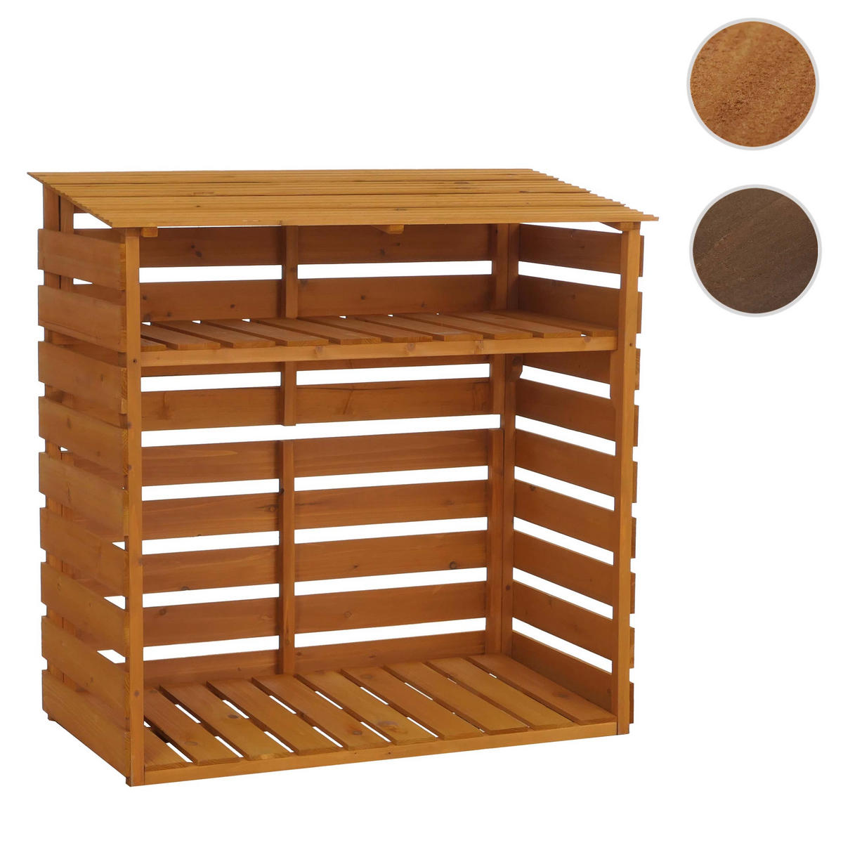 BRENNHOLZLAGER Beige - Beige, Holz (122/121/61cm) - MCW