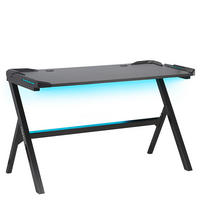 SPIELTISCH schwarz 120/60/71 cm Danvers - Schwarz, Holzwerkstoff (60/120/71cm) - Beliani