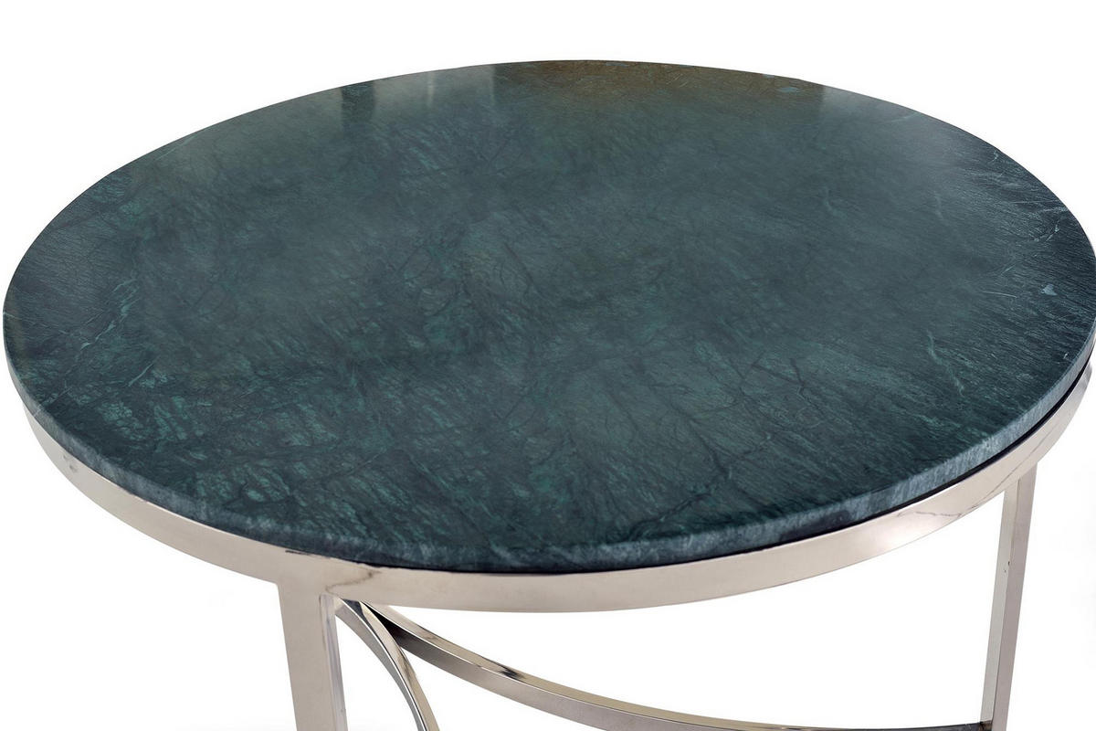 COUCHTISCH aus Marmor - Waldgrün, Metall (70/70/50cm) - Giner y Colomer